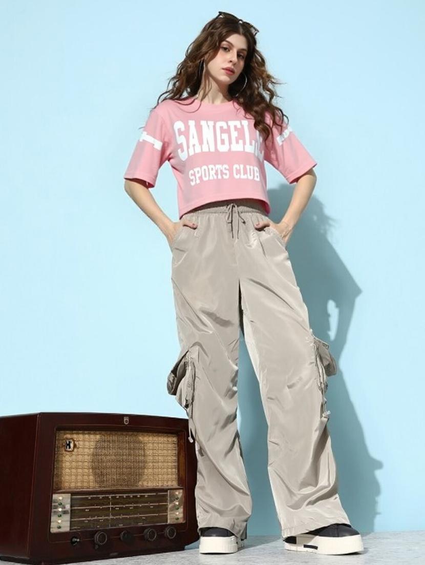 women printed short sleeve crop t-shirt - 22026116 - Standard Image - 3