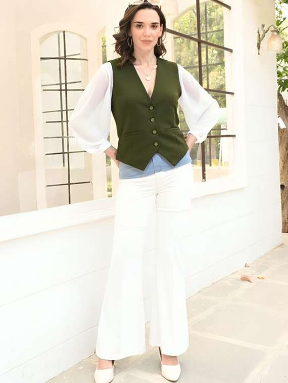 women solid sleeveless vest top - 22026161 -  Standard Image - 3