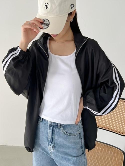 women tapered long sleeve windcheater jacket - 22026190 - Standard Image - 0