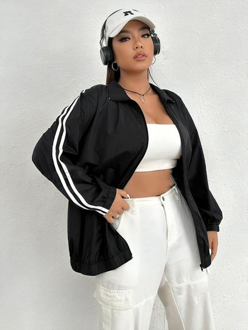 women tapered long sleeve windcheater jacket - 22026199 - Standard Image - 0
