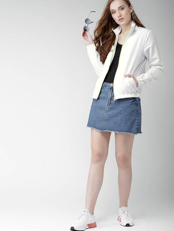 women solid long sleeve windcheater jacket - 22026200 - Standard Image - 3