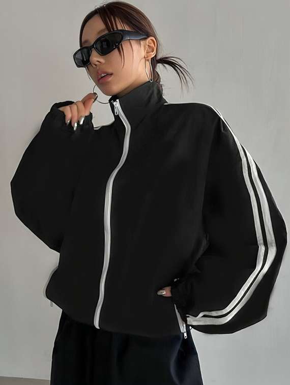 women tapered long sleeve windcheater jacket - 22026201 - Zoom Image - 0