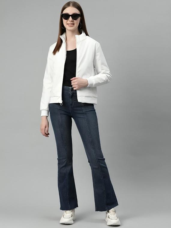 women solid long sleeve windcheater jacket - 22026202 - Standard Image - 3