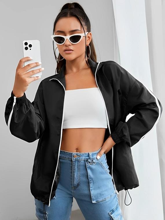 women tapered long sleeve windcheater jacket - 22026203 -  Zoom Image - 0