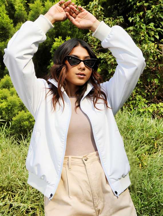 women solid long sleeve windcheater jacket - 22026204 -  Zoom Image - 0