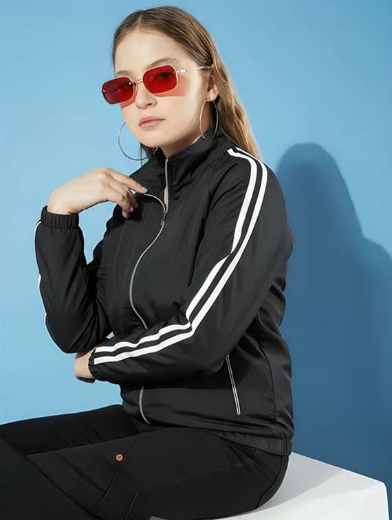 women tapered long sleeve windcheater jacket - 22026209 -  Zoom Image - 0