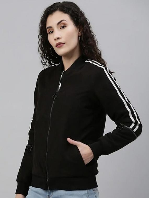 women tapered long sleeve windcheater jacket