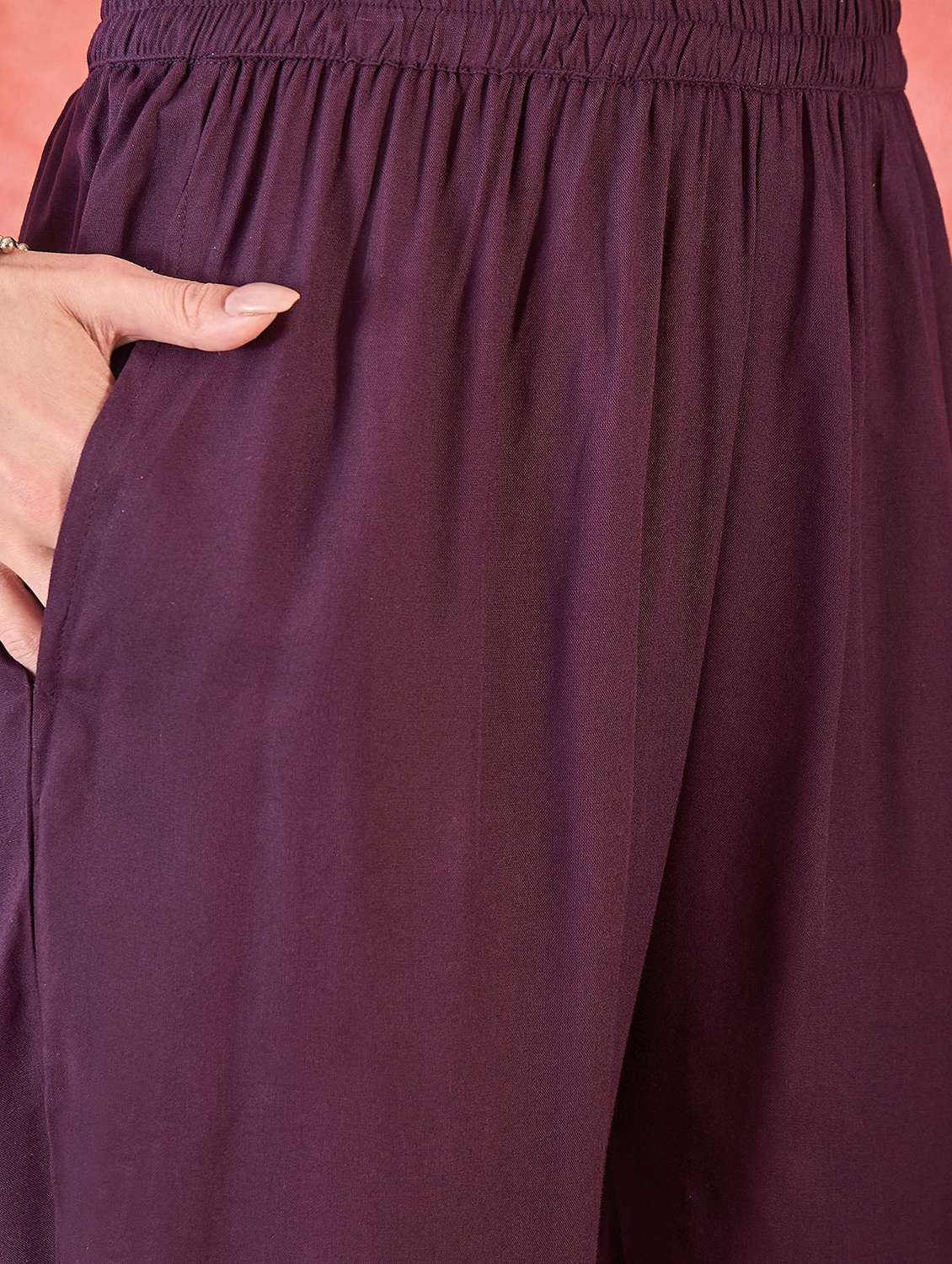 women solid three quarter sleeve kurta pant with dupatta set - 22026238 - Standard Image - 5