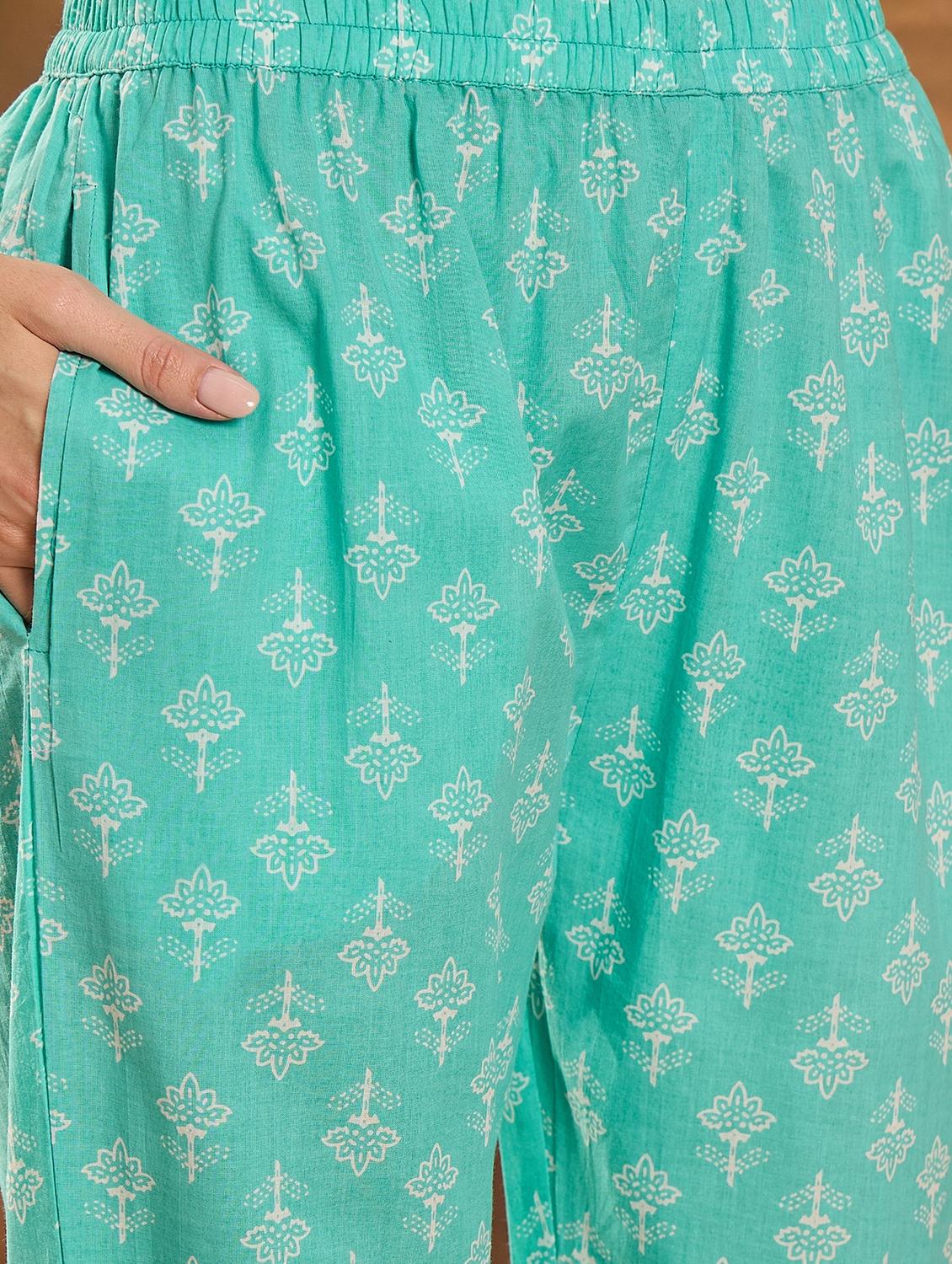 women printed three quarter sleeve kurta pant with dupatta set - 22026314 - Standard Image - 5