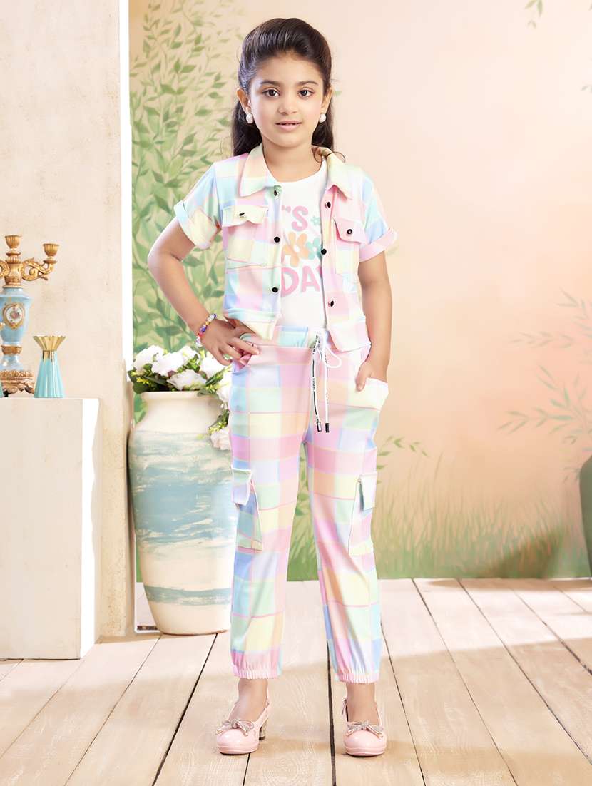 girls printed top & trouser co-ord set