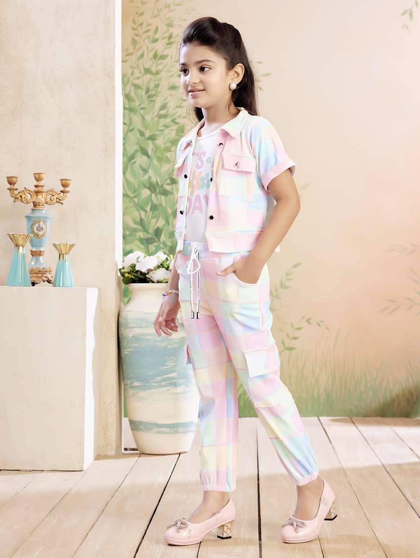 girls printed top & trouser co-ord set - 22026335 -  Standard Image - 3