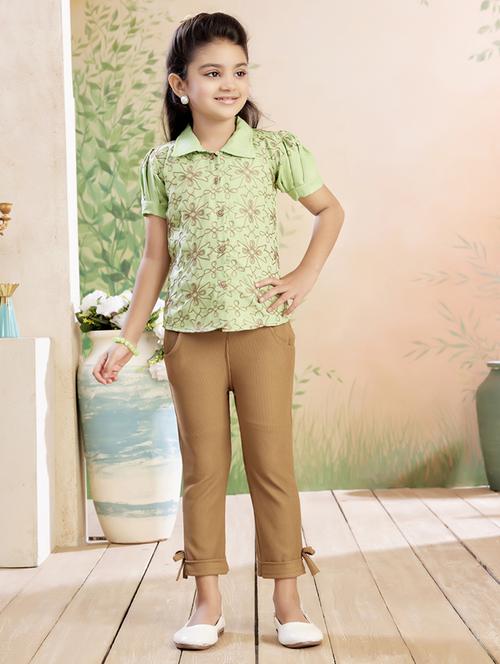 girls printed top & trouser co-ord set - 22026340 -  Standard Image - 0