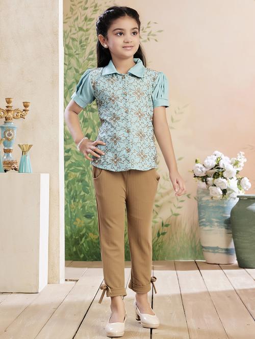 girls printed top & trouser co-ord set - 22026341 -  Standard Image - 0