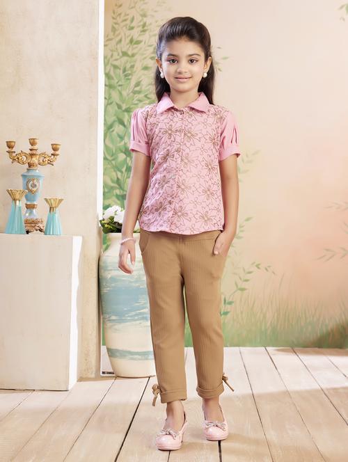 girls printed top & trouser co-ord set - 22026342 -  Standard Image - 0
