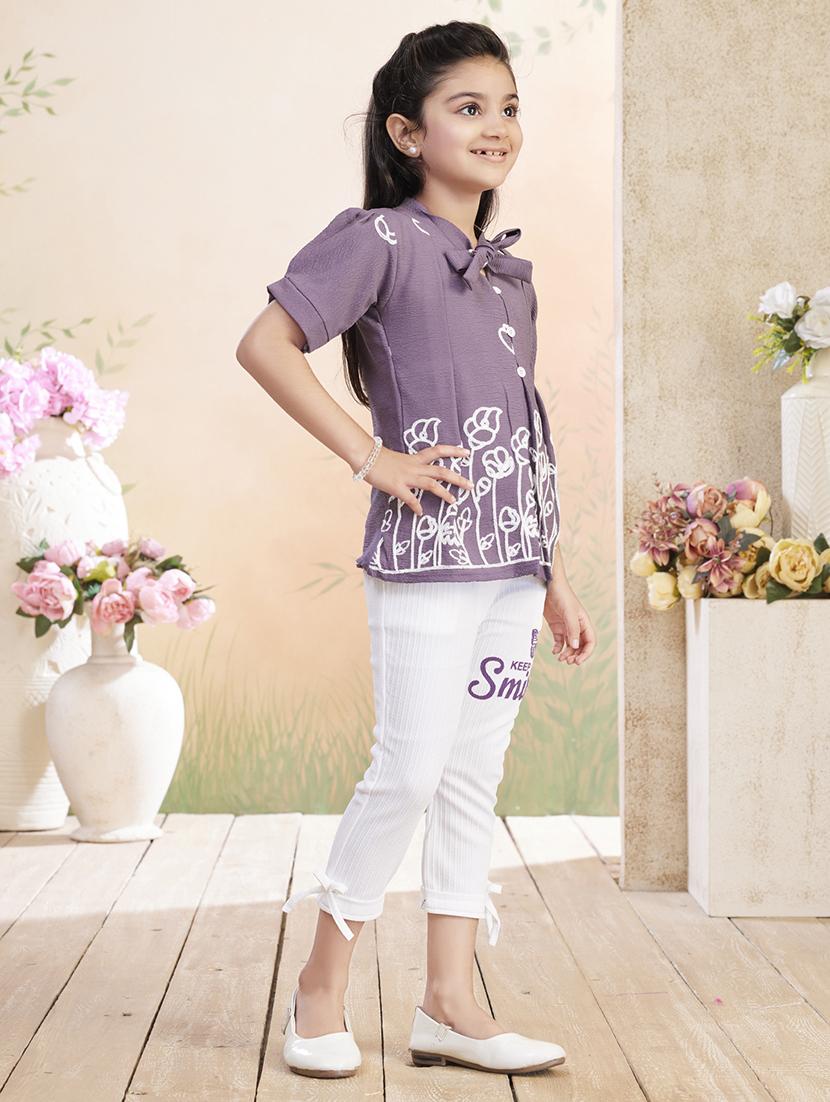 girls embroidered top & trouser co-ord set - 22026351 - Standard Image - 3
