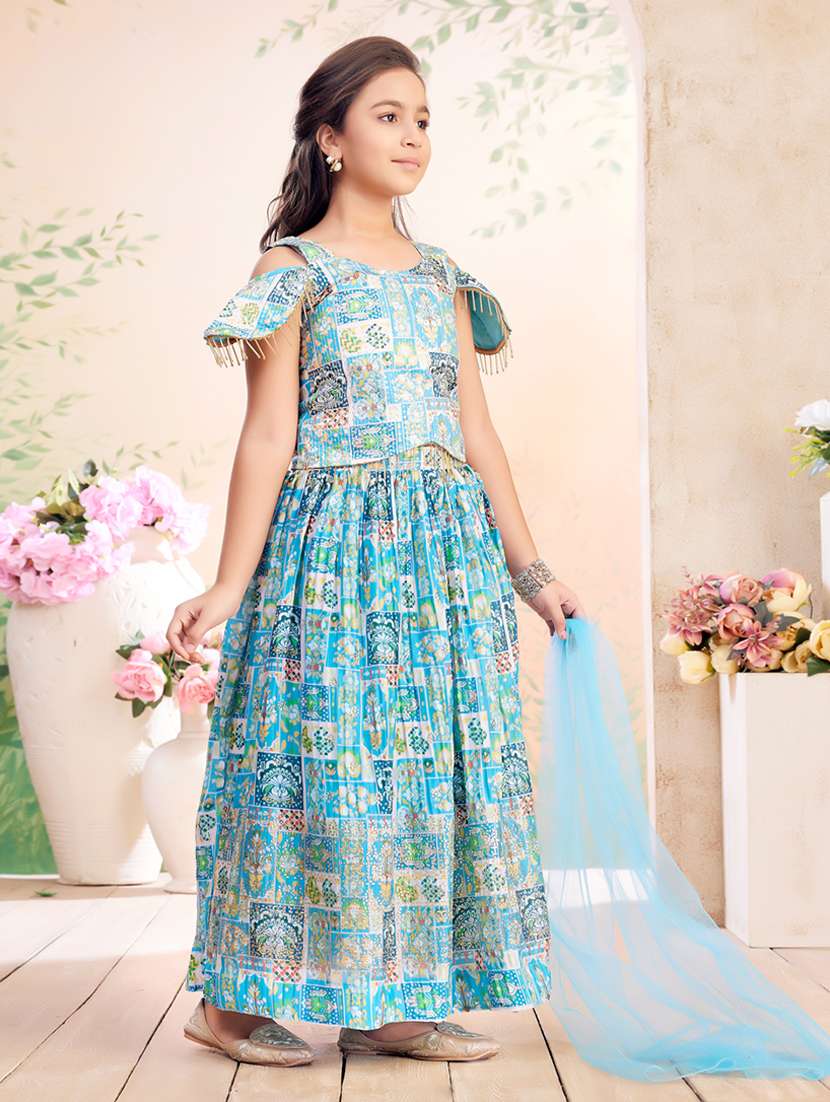 girls printed lehenga choli with dupatta - 22026397 - Standard Image - 3