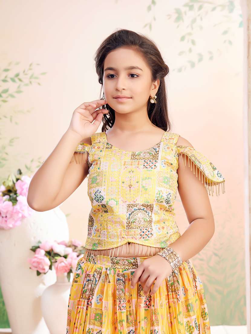 girls printed lehenga choli with dupatta - 22026398 -  Standard Image - 3