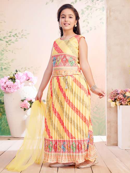 girls printed lehenga choli with dupatta - 22026404 -  Standard Image - 0