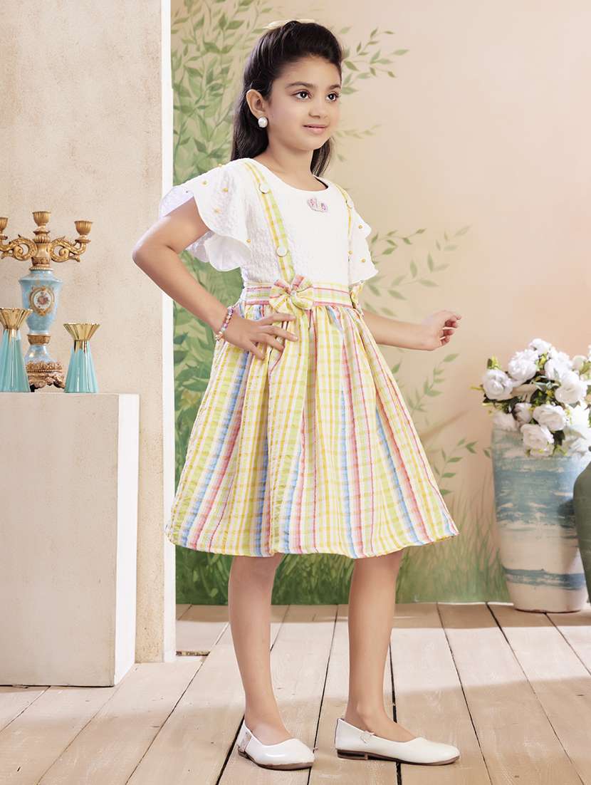 girls checkered flared sleeve fit & flare dress - 22026421 - Standard Image - 3