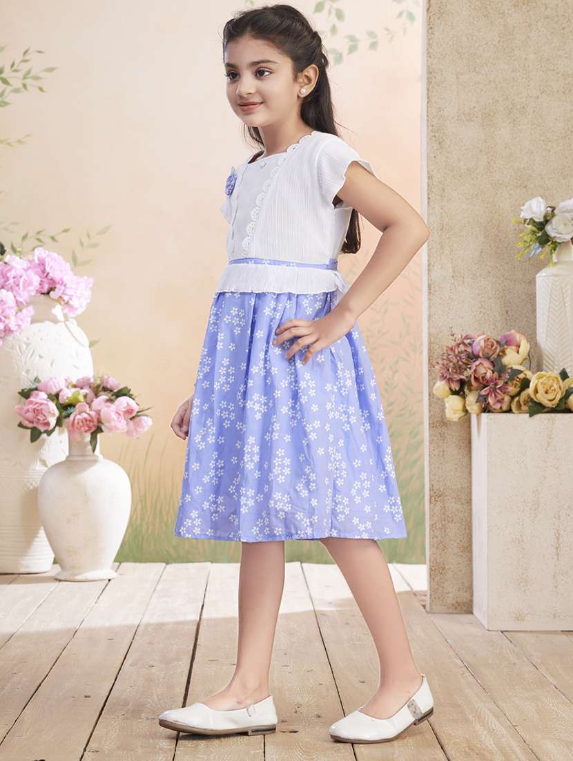 girls printed short sleeve fit & flare dress - 22026426 -  Standard Image - 3