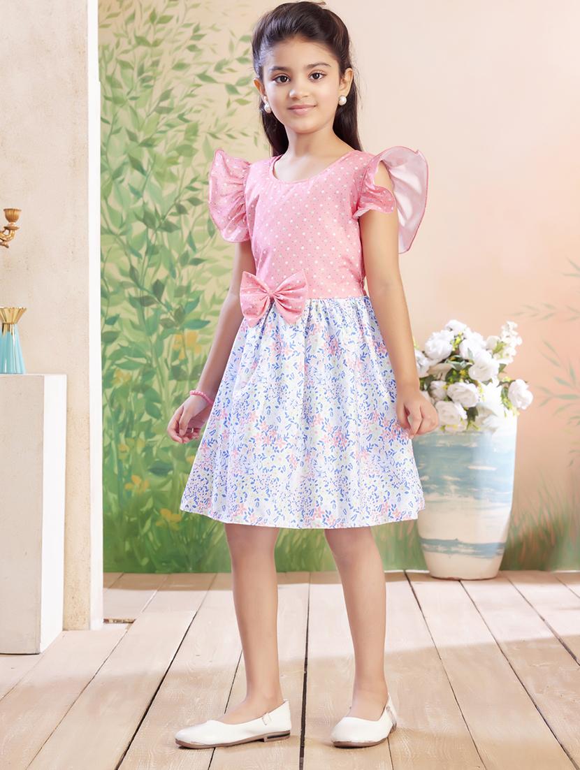 girls printed ruffle sleeve fit & flare dress - 22026445 - Standard Image - 3