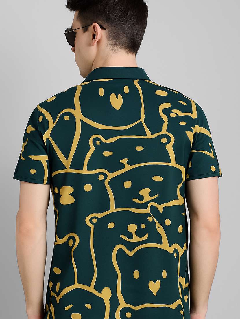 men printed short sleeve regular fit polo t-shirt - 22026525 -  Standard Image - 3