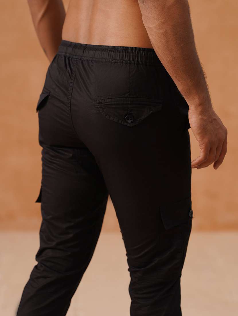 men solid mid rise regular fit cargo - 22026561 -  Standard Image - 3