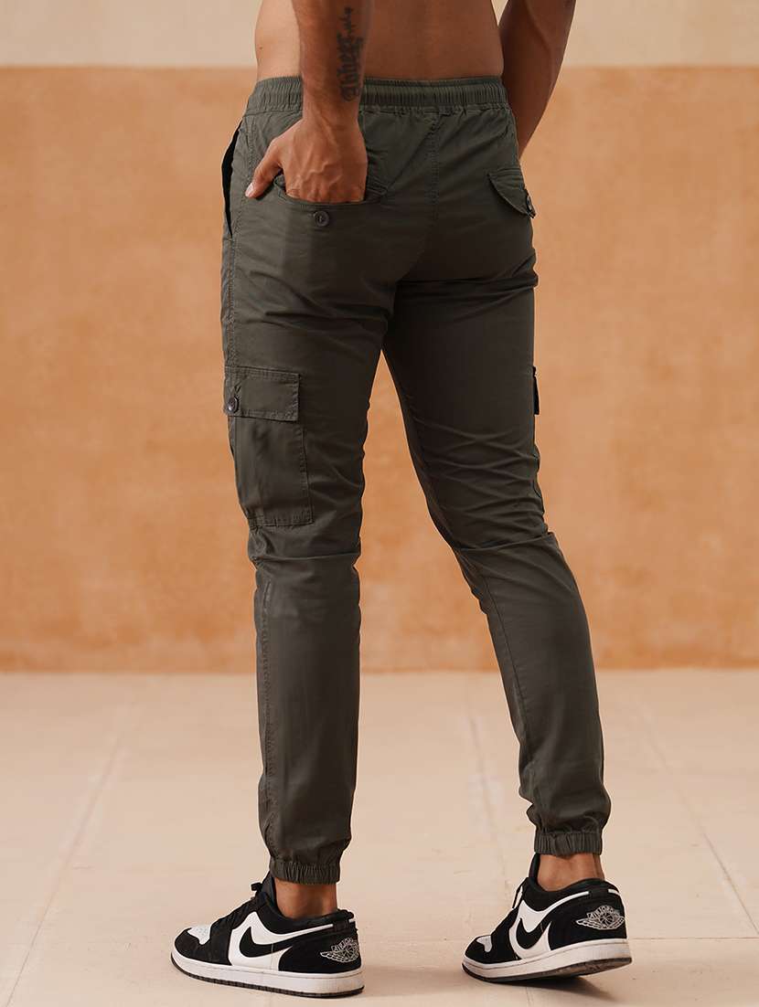 men solid mid rise regular fit cargo - 22026563 -  Standard Image - 3