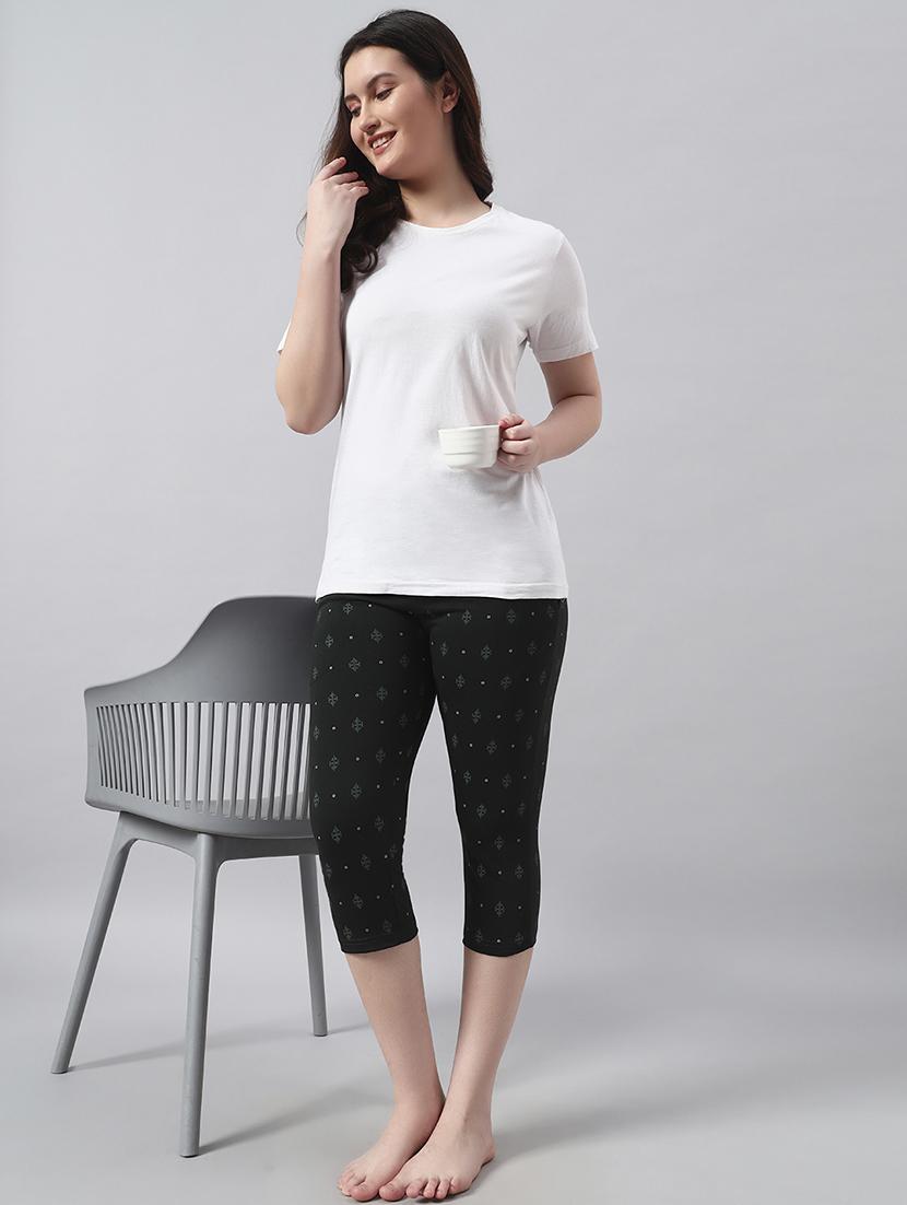 women printed mid rise slim fit capri - 22026577 - Standard Image - 3