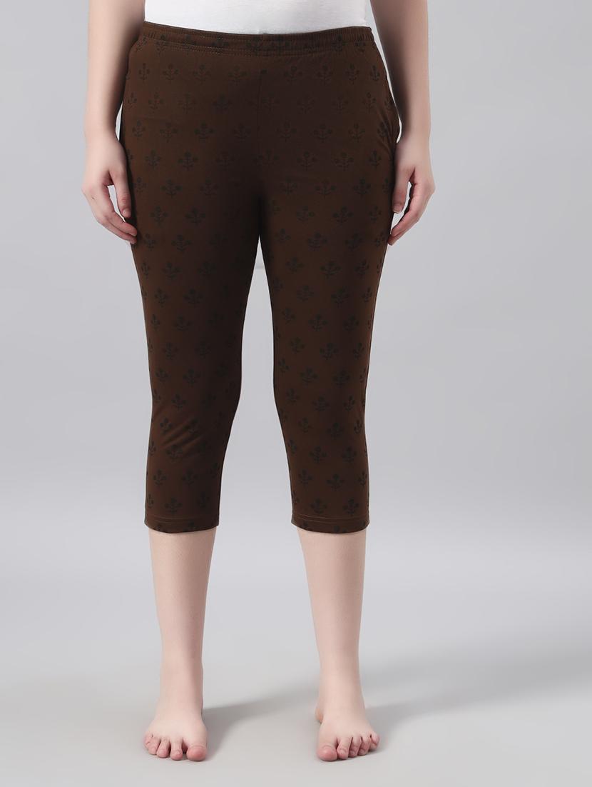 women printed mid rise capri