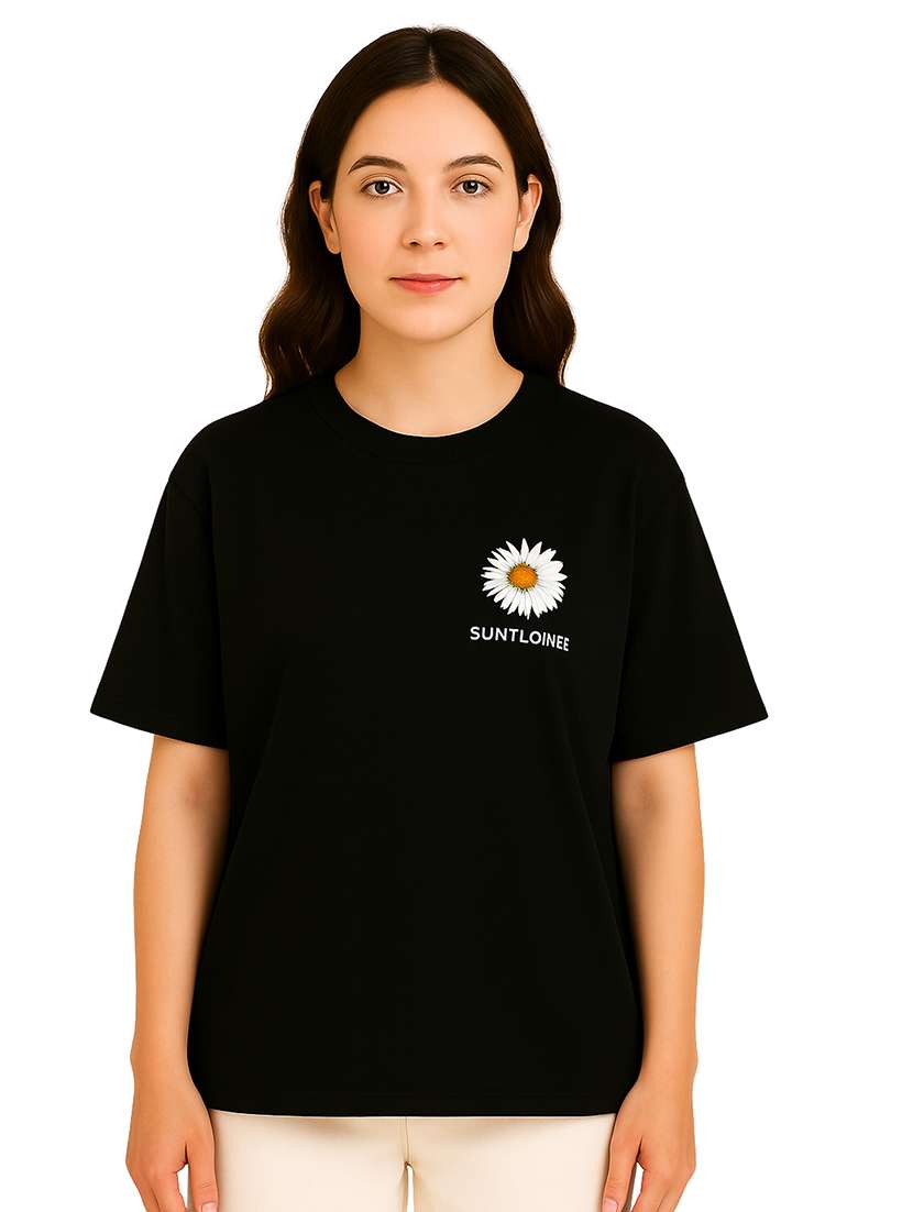 women printed short sleeve oversized t-shirt