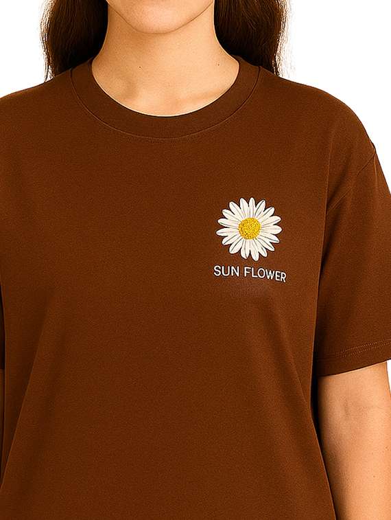 Women Printed Short Sleeve Oversized T-shirt - 22026592 -  Standard Image - 3