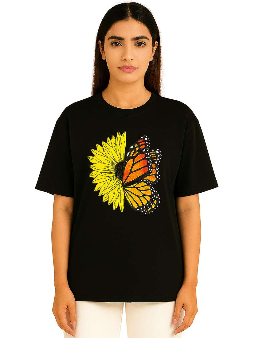 women printed short sleeve oversized t-shirt - 22026593 -  Zoom Image - 0