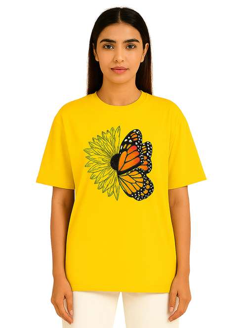 women printed short sleeve oversized t-shirt - 22026594 -  Standard Image - 0