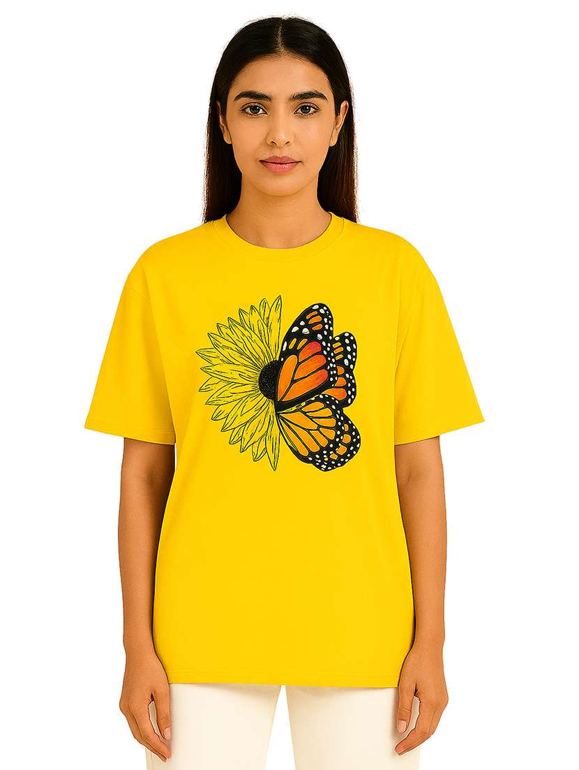 women printed short sleeve oversized t-shirt - 22026594 -  Zoom Image - 0