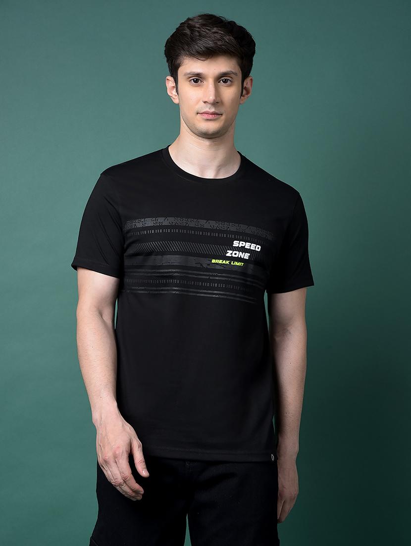 men chest print short sleeve regular fit t-shirt - 22026600 -  Zoom Image - 0