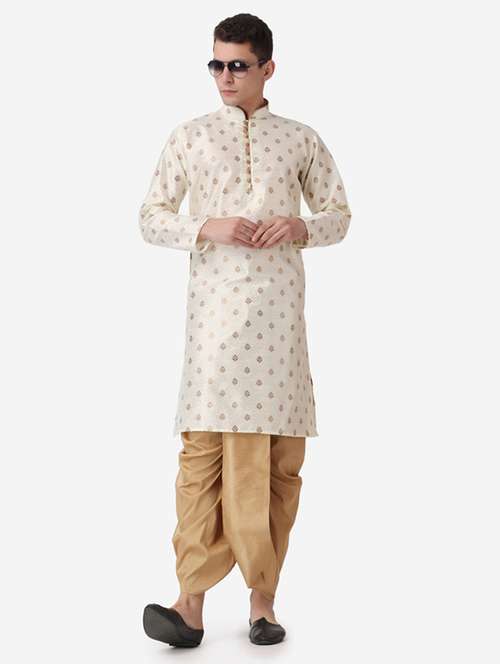 men self design mandarin neck dhoti kurta ethnic wear set - 22026674 -  Standard Image - 0