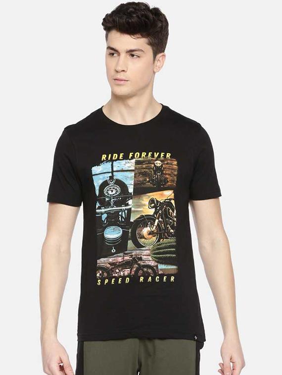 men front print short sleeve regular fit t-shirt - 22026964 -  Zoom Image - 0