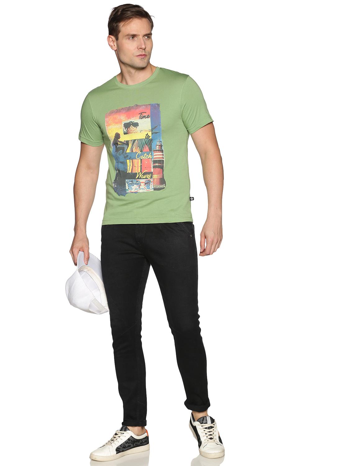 men front print short sleeve regular fit t-shirt - 22026965 - Standard Image - 3