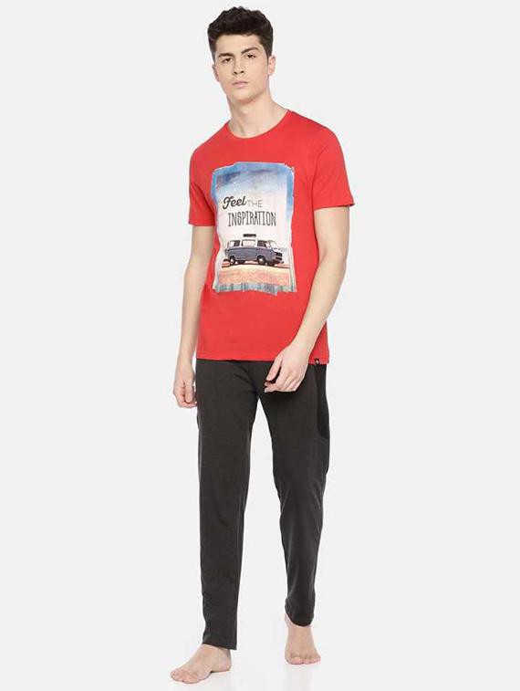 men front print short sleeve regular fit t-shirt - 22026969 - Standard Image - 3