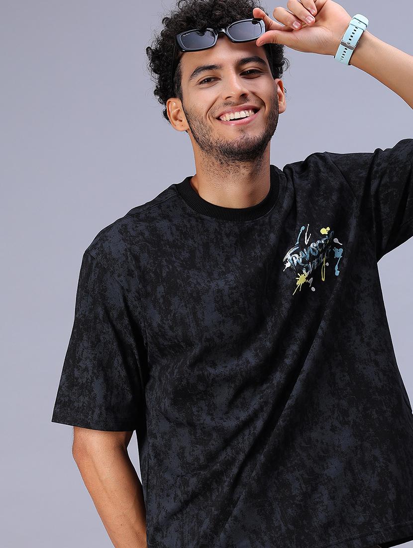 men printed short sleeve loose fit t-shirt