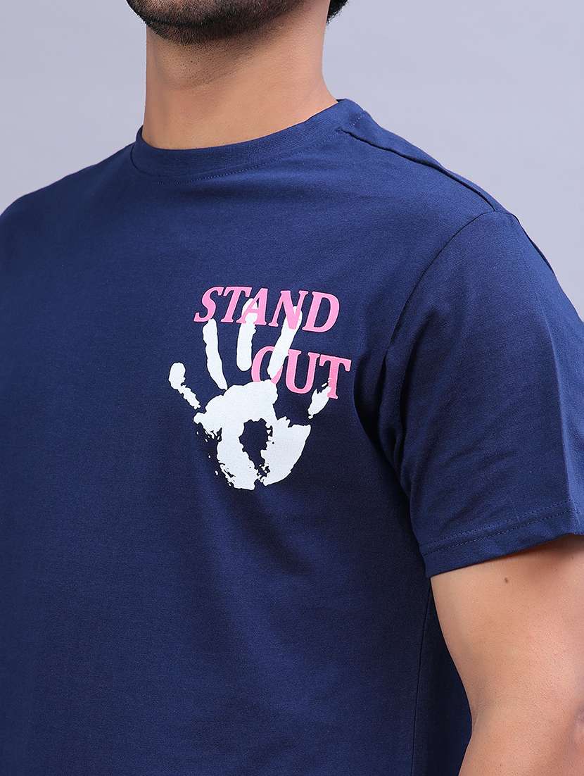 Men Front & Back Print Round Neck Regular Fit T-shirt - 22026982 -  Standard Image - 3