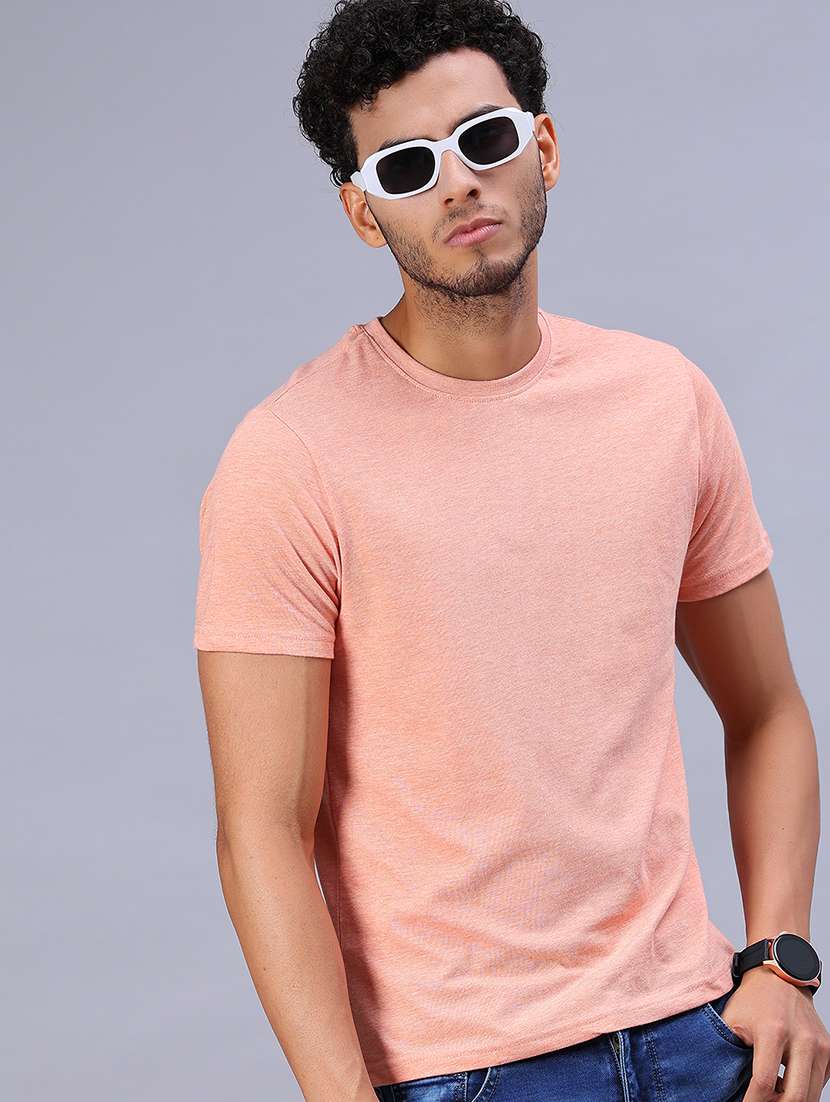 men solid short sleeve slim fit t-shirt