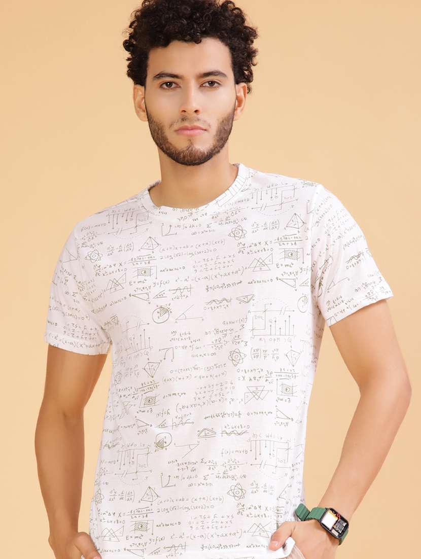 men printed short sleeve regular fit t-shirt