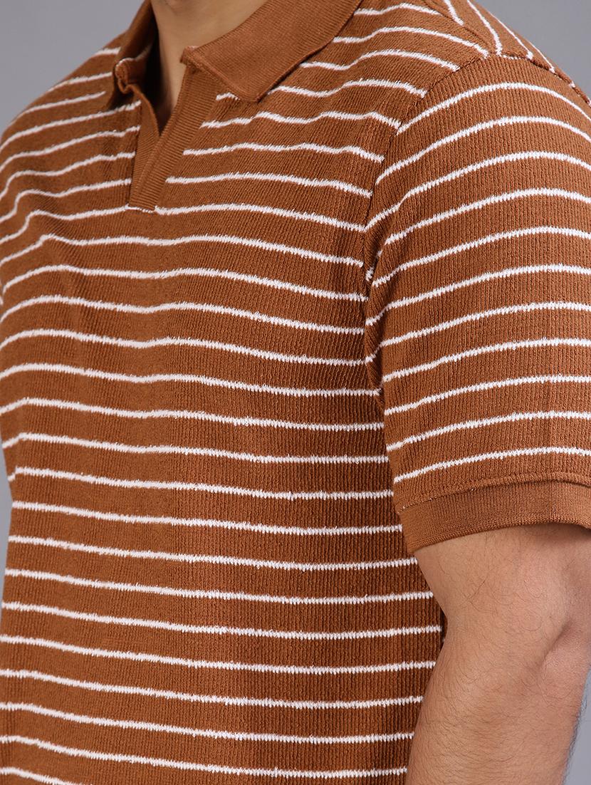 men striped short sleeve regular fit polo t-shirt - 22026991 - Standard Image - 3