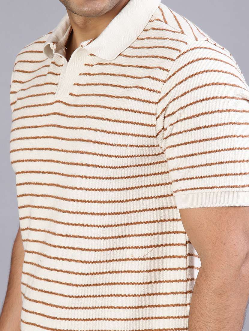 men striped short sleeve regular fit polo t-shirt - 22026992 -  Standard Image - 3