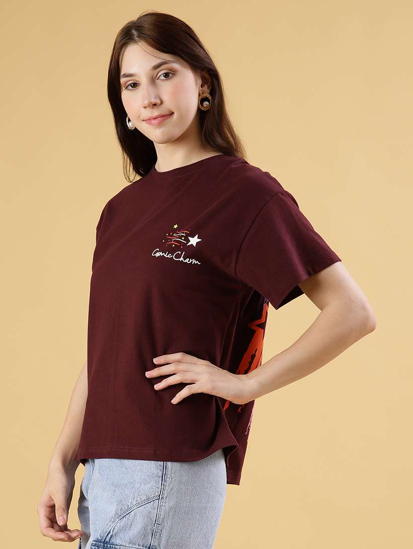 women printed short sleeve relaxed fit t-shirt - 22027026 -  Standard Image - 3