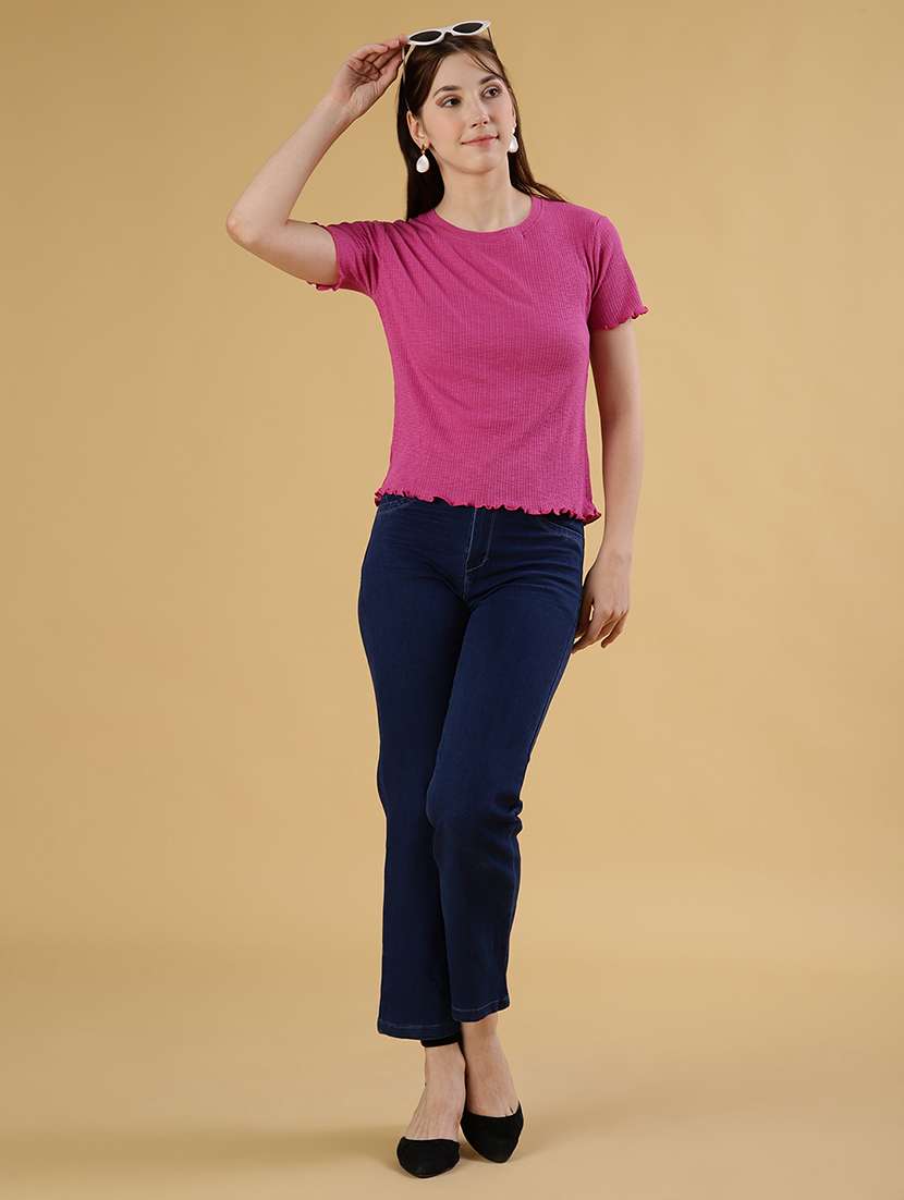 women solid short sleeve regular fit t-shirt - 22027033 -  Standard Image - 5