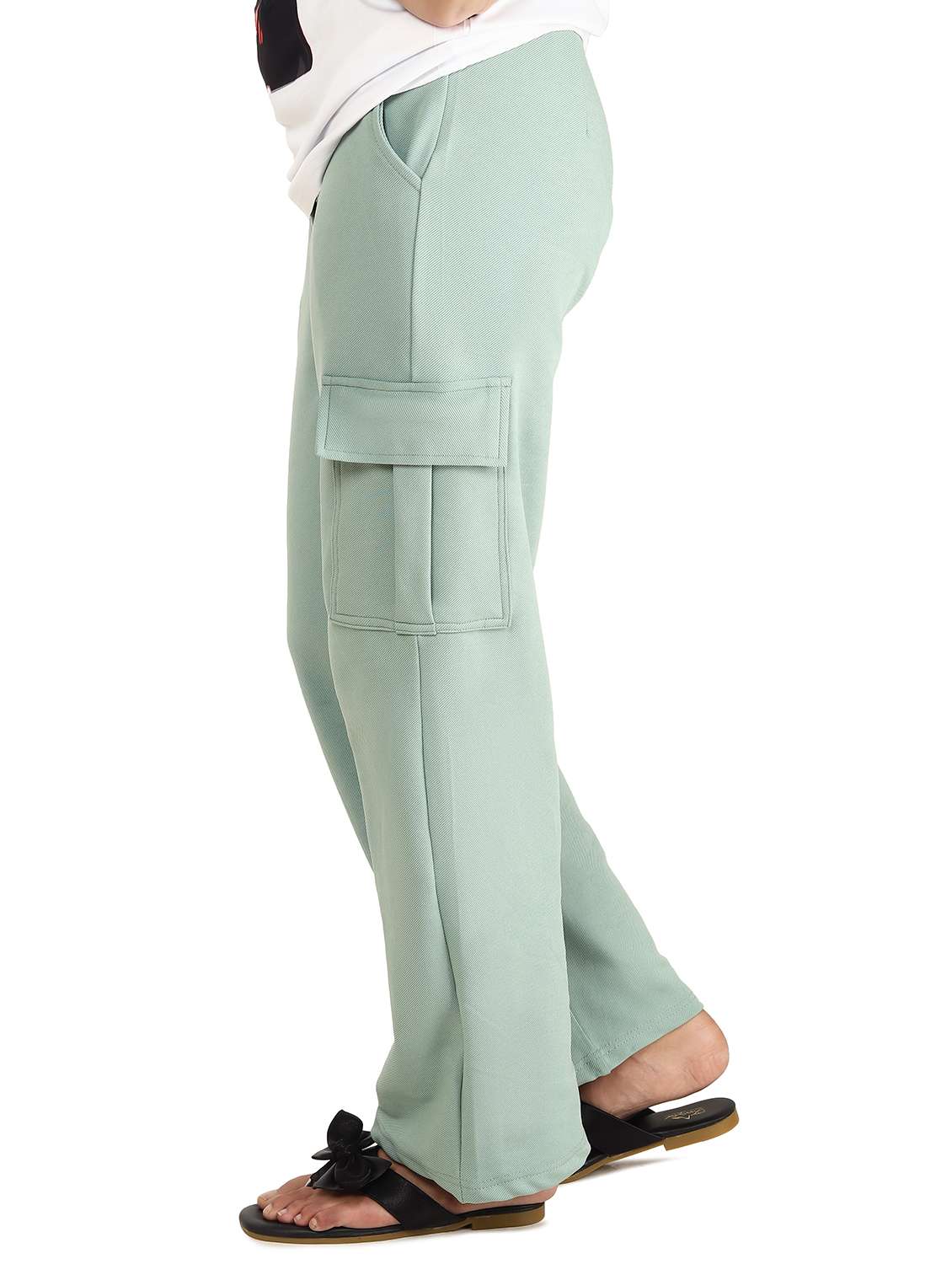 women solid mid rise relaxed fit cargo - 22027037 -  Standard Image - 3