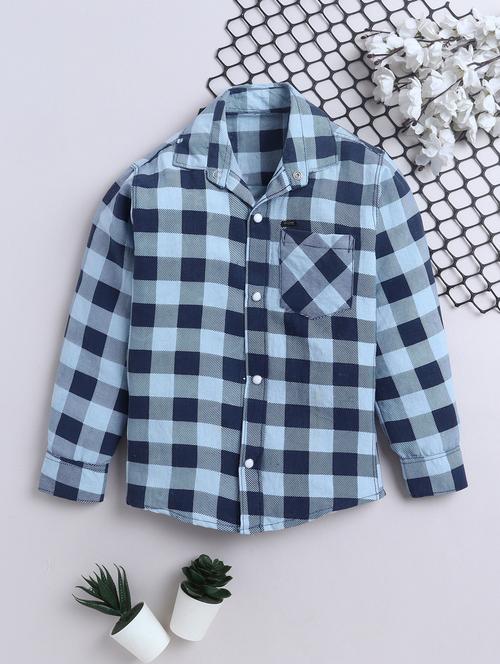 boys checkered collared long sleeve shirt - 22027048 - Standard Image - 0